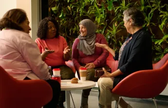 Group gathering socially 