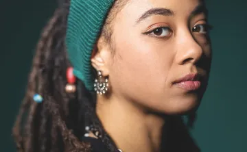 side profile of a young woman