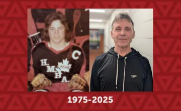 a photo of the same man in 1975 and in 2025