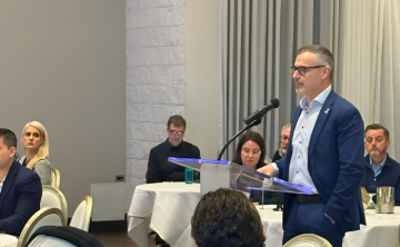 YMCA Hamilton|Burlington|Brantford CEO Manny Figueiredo addresses provincial leaders and Hamilton stakeholders during the 2026 Ontario Budget Consultation in Hamilton.