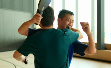 Pickelball players  celebrating