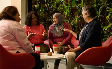 Group gathering socially 