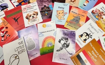 Collection of student made books written in different languages