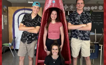 Westmount Secondary School outdoor centre trip - emma beesely with students